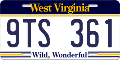 WV license plate 9TS361