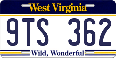 WV license plate 9TS362