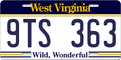 WV license plate 9TS363
