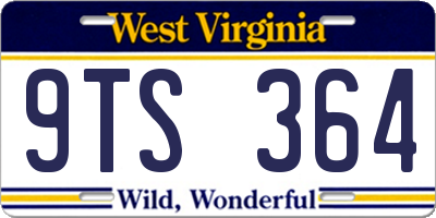 WV license plate 9TS364