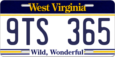 WV license plate 9TS365