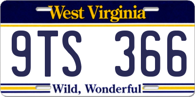 WV license plate 9TS366