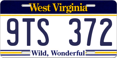 WV license plate 9TS372