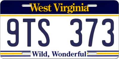 WV license plate 9TS373