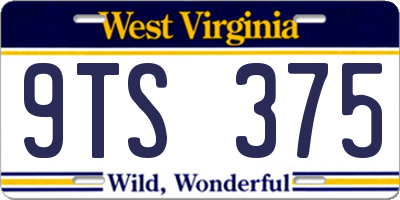 WV license plate 9TS375