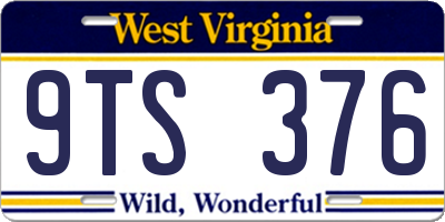 WV license plate 9TS376