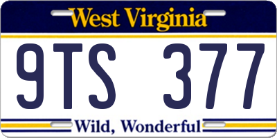 WV license plate 9TS377