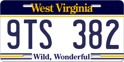 WV license plate 9TS382