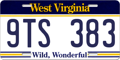 WV license plate 9TS383