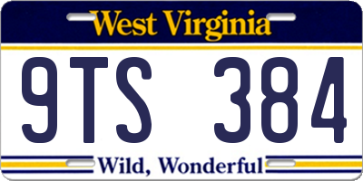 WV license plate 9TS384