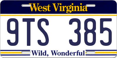 WV license plate 9TS385