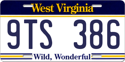 WV license plate 9TS386