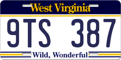 WV license plate 9TS387