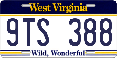 WV license plate 9TS388