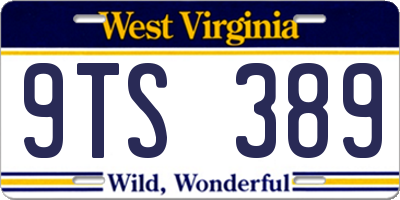 WV license plate 9TS389