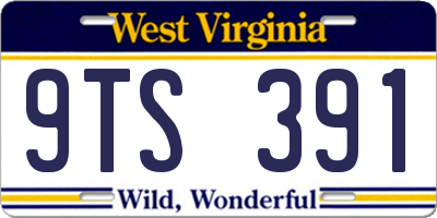 WV license plate 9TS391