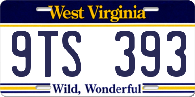 WV license plate 9TS393