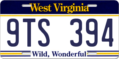 WV license plate 9TS394