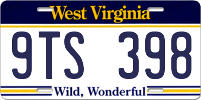 WV license plate 9TS398