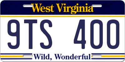 WV license plate 9TS400