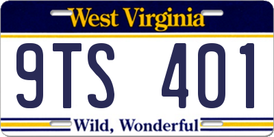 WV license plate 9TS401