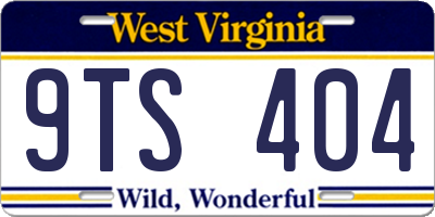 WV license plate 9TS404