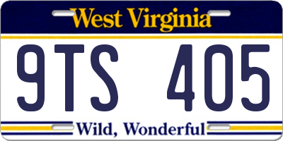WV license plate 9TS405