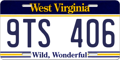 WV license plate 9TS406