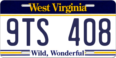 WV license plate 9TS408