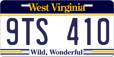 WV license plate 9TS410