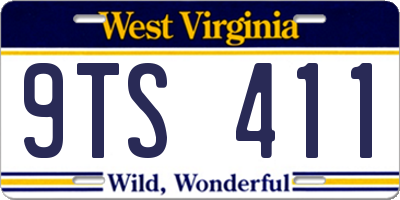 WV license plate 9TS411