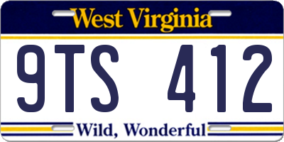 WV license plate 9TS412