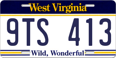 WV license plate 9TS413