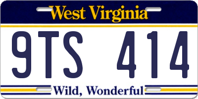 WV license plate 9TS414