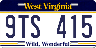 WV license plate 9TS415