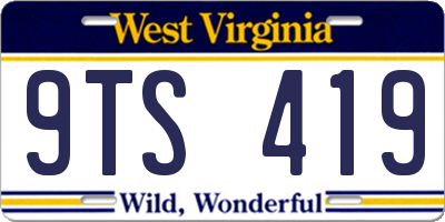 WV license plate 9TS419