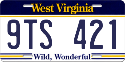 WV license plate 9TS421