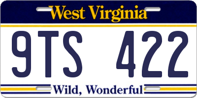 WV license plate 9TS422