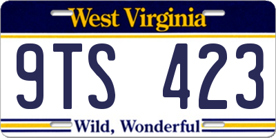 WV license plate 9TS423