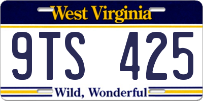 WV license plate 9TS425