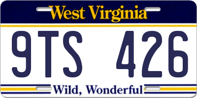 WV license plate 9TS426