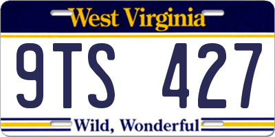 WV license plate 9TS427