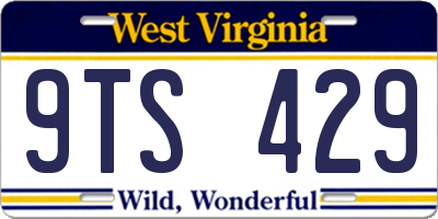 WV license plate 9TS429