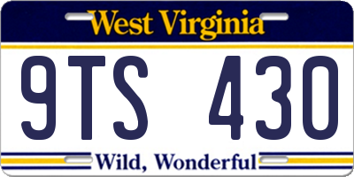 WV license plate 9TS430