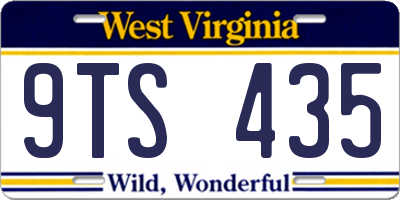 WV license plate 9TS435