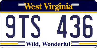 WV license plate 9TS436