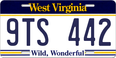 WV license plate 9TS442