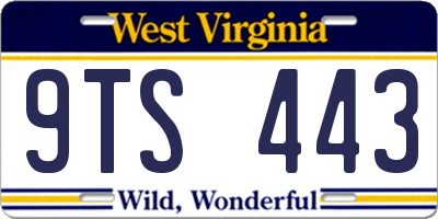 WV license plate 9TS443