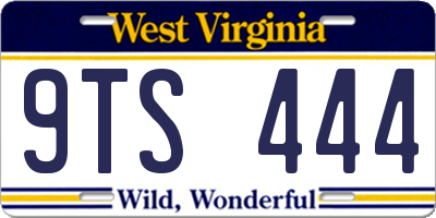WV license plate 9TS444