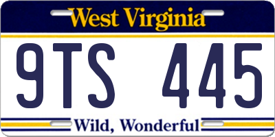 WV license plate 9TS445